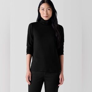 NWT Eileen Fisher Sheer Knit Turtleneck Top